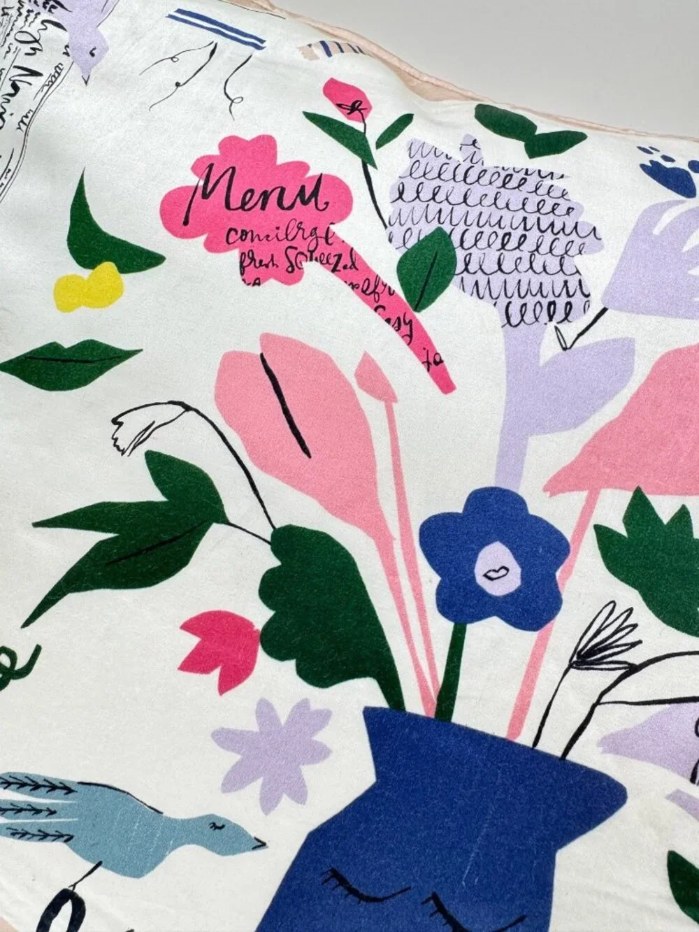 Kate Spade New York Silk Decorative Pillow With insert 20 x 20 Abstract Floral